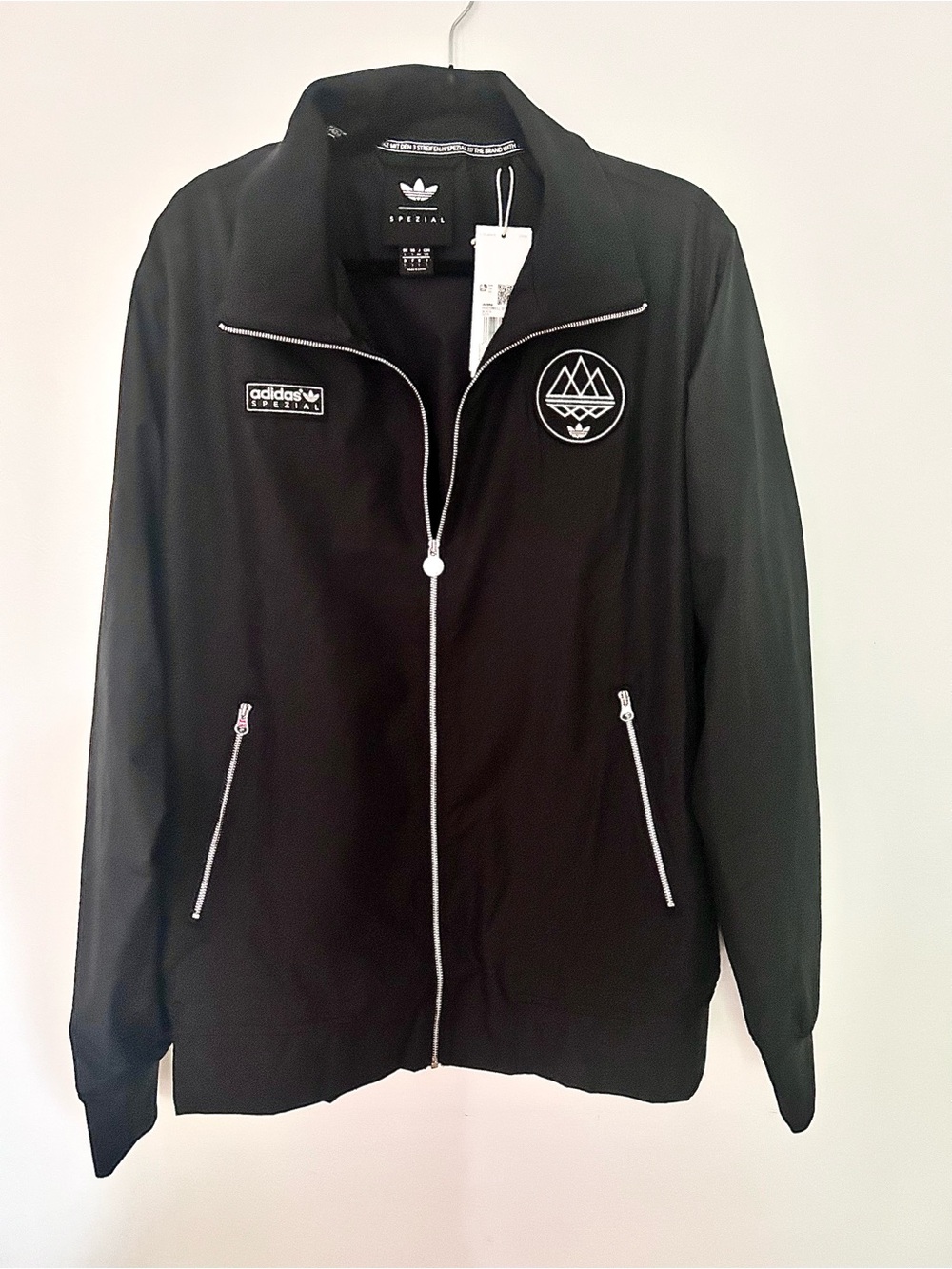 adidas Black Men's Lightweight Windbreaker Jacket - Picture 7 of 14